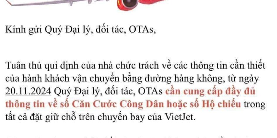 Cung Cấp Thông Tin Hành Khách Khi Đặt Giữ Chỗ