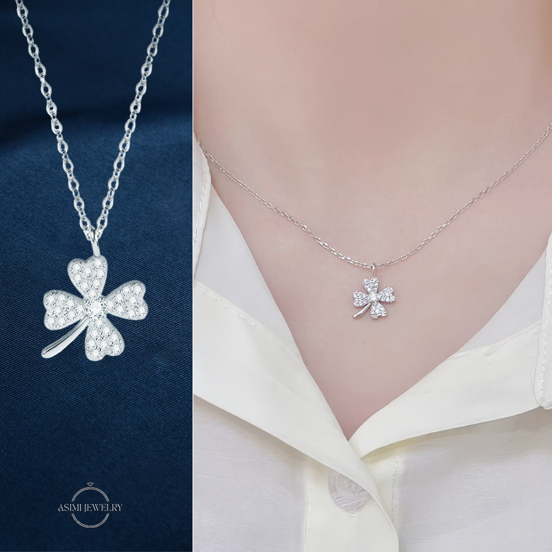 Dây chuyền bạc S950 cỏ 4 lá