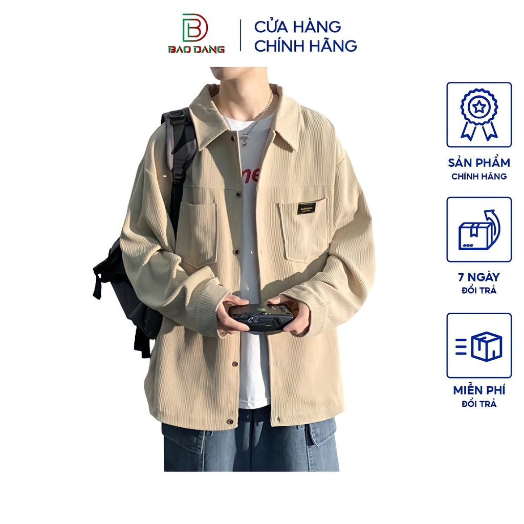 Áo khoác bomber nhung tăm cổ bẻ