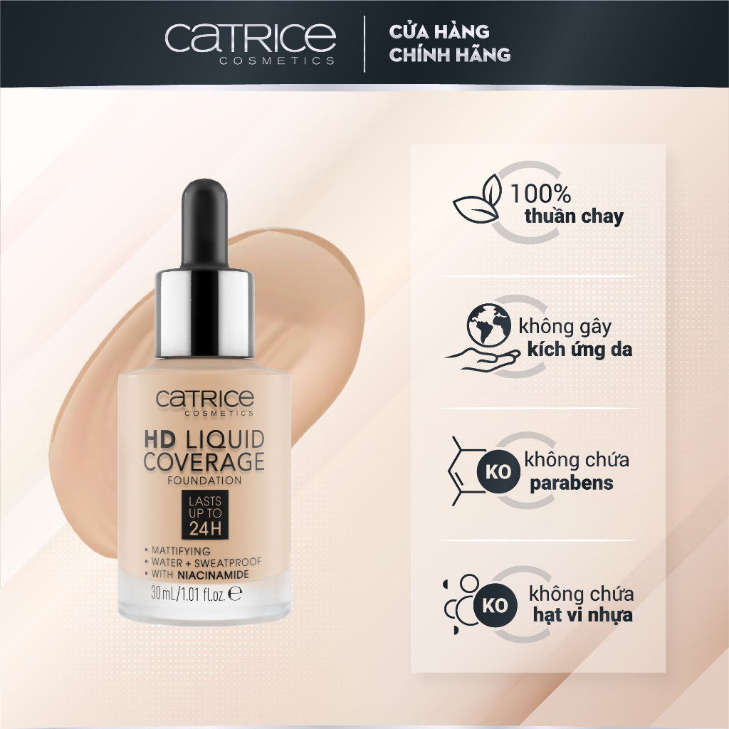 Kem nền Catrice HD Liquid Coverage Foundation