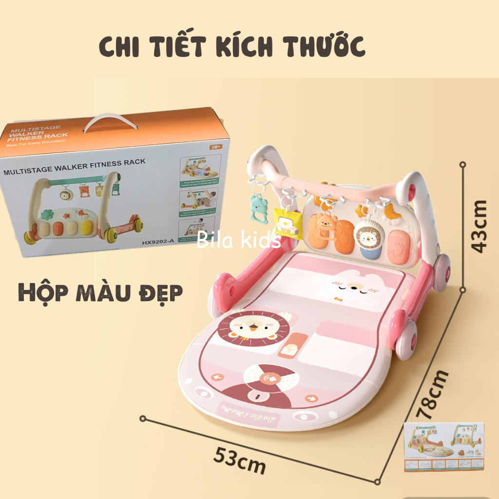Thảm nhạc cho bé sơ sinh kiêm xe tập đi 3IN1
