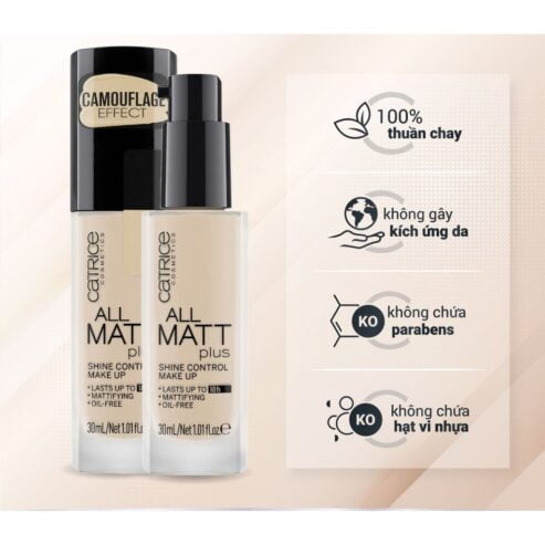 Kem Nền Catrice All Matt Plus Shine Control Make Up