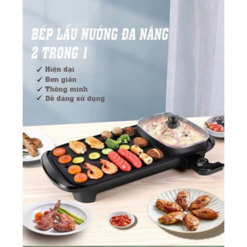 Bếp lẩu nướng 2in1 đa năng kiêm nướng