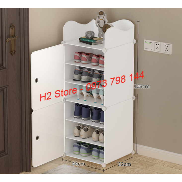 TỦ NHỰA GHÉP THÔNG MINH ĐỂ GIÀY DÉP 6 Ô