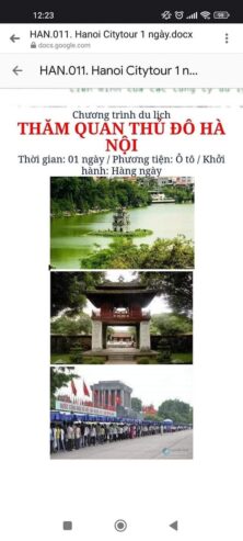 TOUR DU LỊCH 1 NGÀY TỪ HÀ NỘI