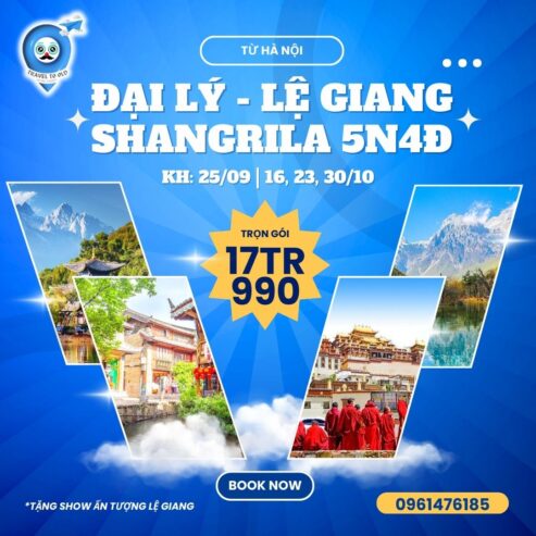 Hà Nội – Đại Lý – Lệ Giang – Shangri La 5N4Đ