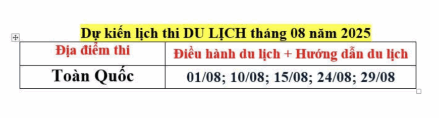 TUYỂN SINH KHOÁ ÔN & THI ONLINE CẤP CHỨNG CHỈ HDV & ĐIỀU HÀNH DU LỊCH