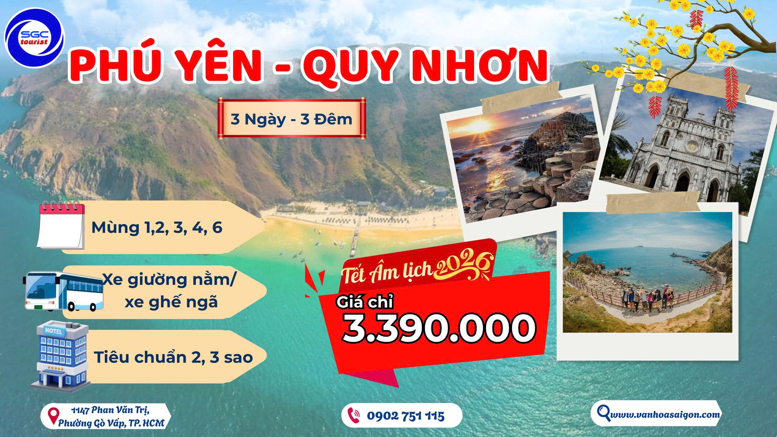 PHÚ YÊN – QUY NHƠN TẾT ÂM LỊCH 2026 – 3N3Đ – SGC Tourist